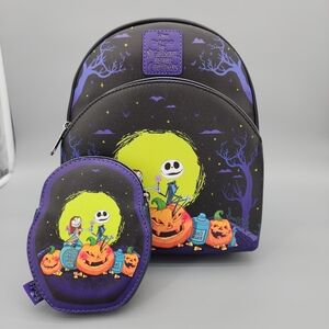 NWT Loungefly Nightmare Before Christmas Jack and Sally mini backpack